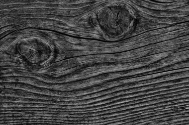 Düğümlü kaba ahşap siyah Grunge doku çürümüş yıpranmış eski kırık