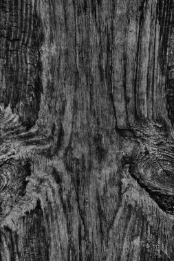 Düğümlü kaba ahşap siyah Grunge doku çürümüş yıpranmış eski kırık