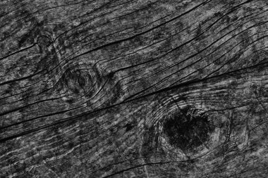 Düğümlü kaba ahşap siyah Grunge doku çürümüş yıpranmış eski kırık