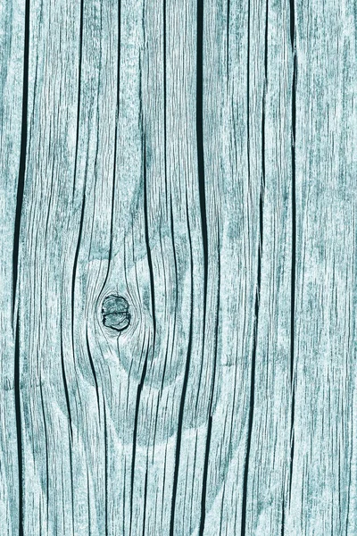 Alte verwitterte faule rissige geknotete grobe Holz Cyan Grunge Textur — Stockfoto