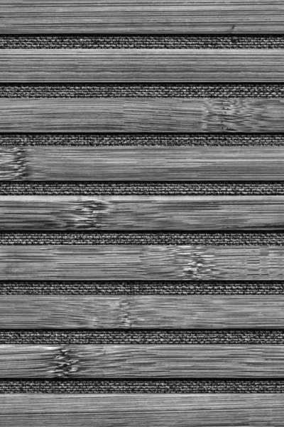 Esteira de lugar de bambu branqueada e manchada cinza Grunge detalhe da textura — Fotografia de Stock
