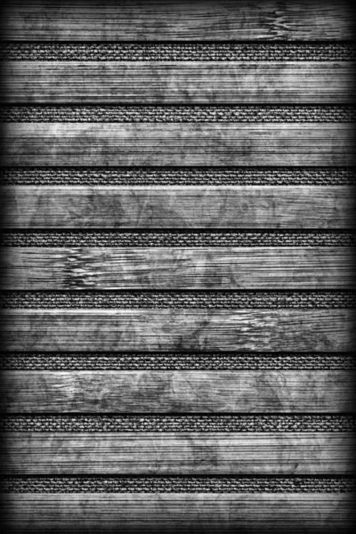 Bambú Lugar Mat Blanqueada y Manchada Gris Oscuro Viñeteado Grunge Textura — Foto de Stock
