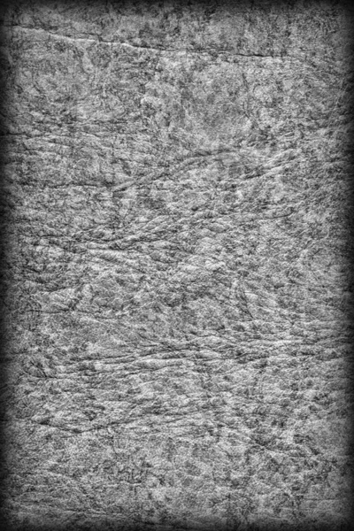 Viejo gris oscuro piel de vaca gruesa blanqueada arrugada textura grunge viñeteado — Foto de Stock