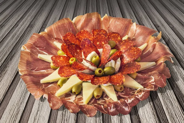 Appetizer Savory Dish Meze Set on Bamboo Place Mat