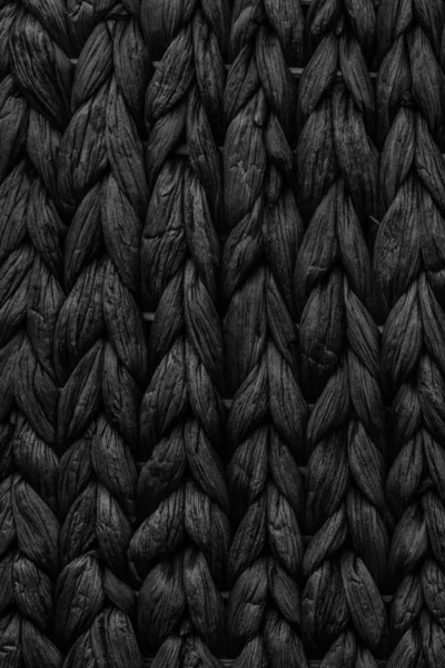 Raffia Place Mat Extra ruvida grunge nero Texture — Foto Stock