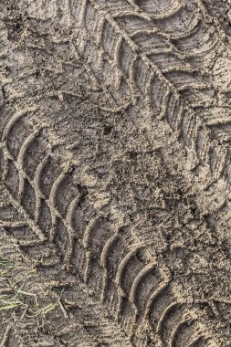 Sandy çamurlu toprak lastik parça baskı