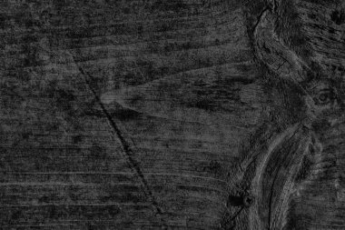 Yıpranmış eski düğümlü siyah Pinewood tahta Grunge doku kırık