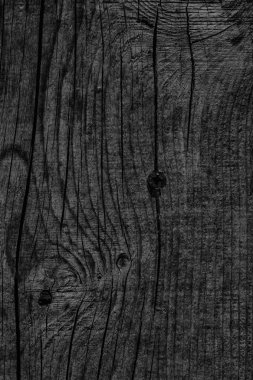 Yıpranmış eski düğümlü siyah çam ahşap döşemeler Grunge doku kırık