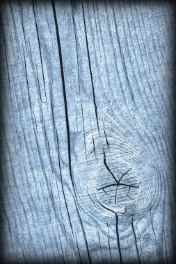 Eski yıpranmış kırık düğümlü toz mavi çam ahşap döşemeler doku Vignetted