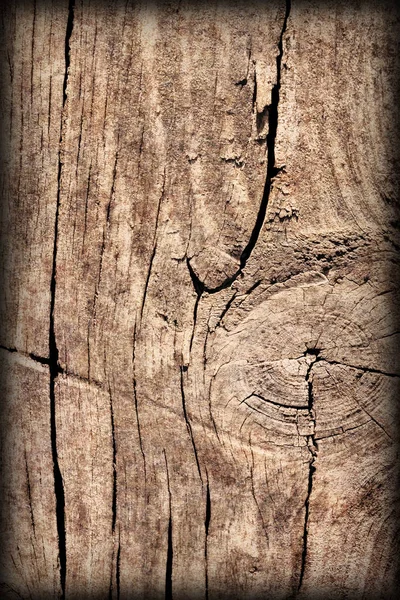 Old Weathered incrinato annodato Pino assi da pavimento in legno Vignetted Grunge Texture — Foto Stock