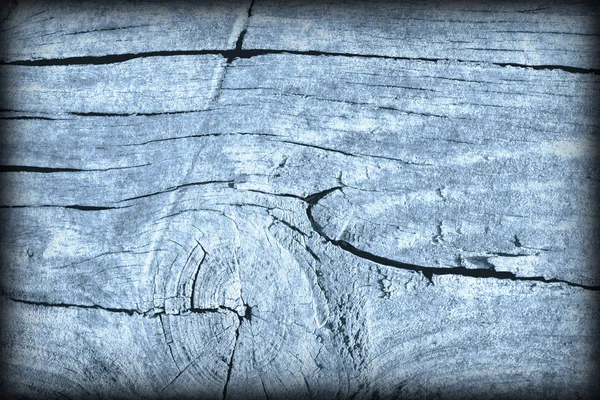 Planchers en bois de pin bleu de poudre nouée craquelée vieille altérée Texture grunge cannelée — Photo