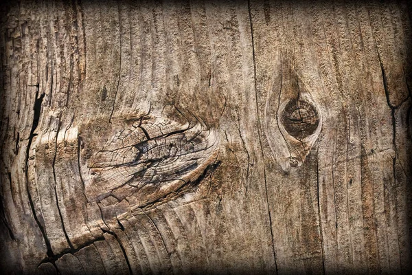 Eski yıpranmış kırık düğümlü çam ahşap döşemeler doku Vignetted