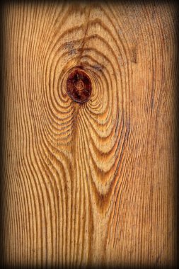 Eski düğümlü çam ahşap tahta Grunge doku detay Vignetted