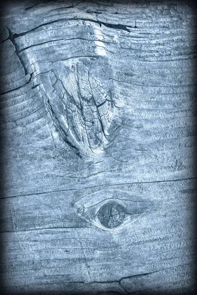 Régi kopott repedt csomózott por kék fenyő fa padló Vignetted Grunge textúra — Stock Fotó