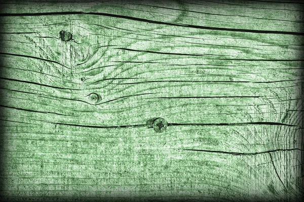Eski yıpranmış kırık düğümlü Kelly yeşil çam ahşap döşemeler doku Vignetted