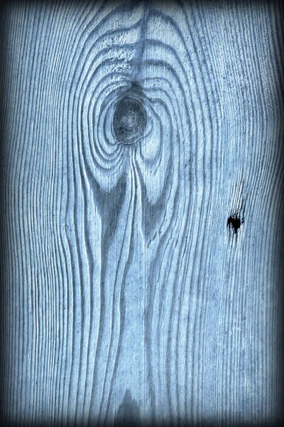 Eski yıpranmış düğümlü toz mavi çam ahşap tahta Grun Vignetted