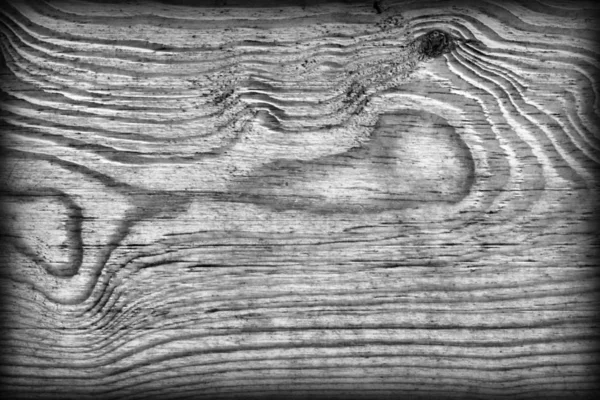 Régi viharvert csomózott szürke fenyő fa deszka Vignetted Grunge szöveg — Stock Fotó