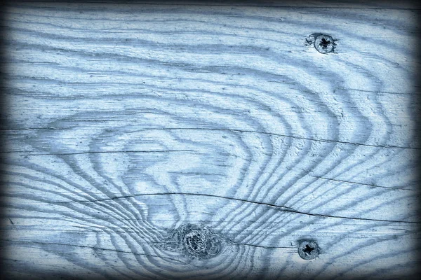 Eski düğümlü mavi çam ahşap tahta Grunge doku detay Vignetted