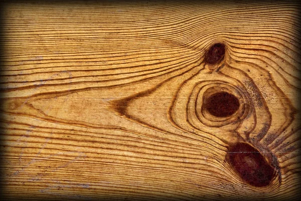 Eski düğümlü çam ahşap tahta Grunge doku detay Vignetted