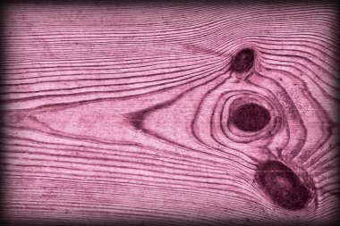 Eski düğümlü macenta çam ahşap tahta Grunge doku detay Vignetted