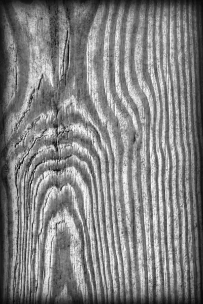 Eski düğümlü gri çam ahşap tahta Grunge doku detay Vignetted