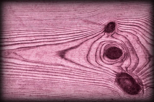 Eski düğümlü macenta çam ahşap tahta Grunge doku detay Vignetted