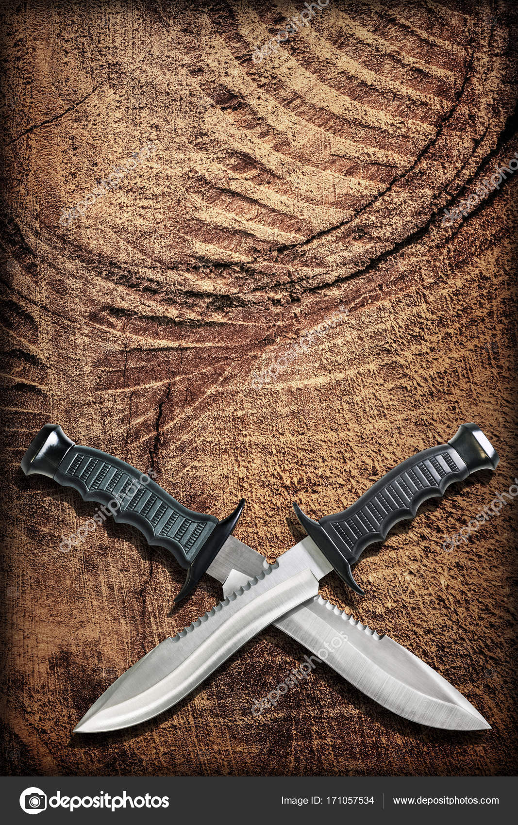 Tactical Combat Hunting Survival Bowie Knives With Crossed Blades ... Tactical Combat Hunting Survival Bowie Knives With Crossed Blades ...