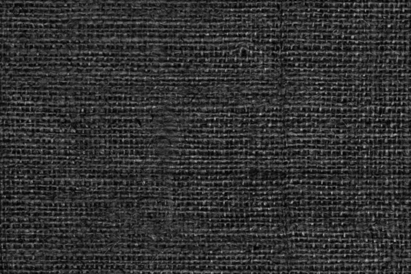 Black Burlap Canvas Grunge grosseiro fundo textura — Fotografia de Stock