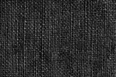 Yüksek çözünürlüklü siyah çuval bezi tuval kaba tahıl Grunge arka plan dokusu