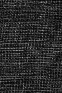 Yüksek çözünürlüklü siyah çuval bezi tuval kaba tahıl Grunge arka plan dokusu