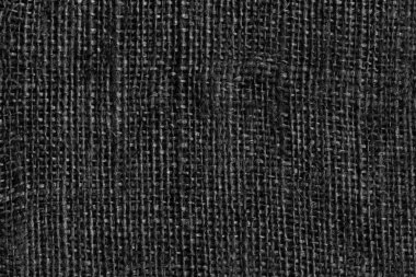 Yüksek çözünürlüklü siyah çuval bezi tuval kaba tahıl Grunge arka plan dokusu