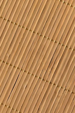 Kaba taneli doku rustik doğal kahverengi çıtalı bambu yer minderi titreşimli