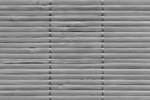 Cinza branqueado rústico slatted bambu lugar tapete entrelaçado grão grosso grunge textura — Fotografia de Stock