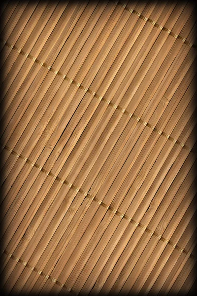 Kaba Vignette Grunge doku çıtalı rustik doğal kahverengi bambu yer minderi titreşimli — Stok fotoğraf