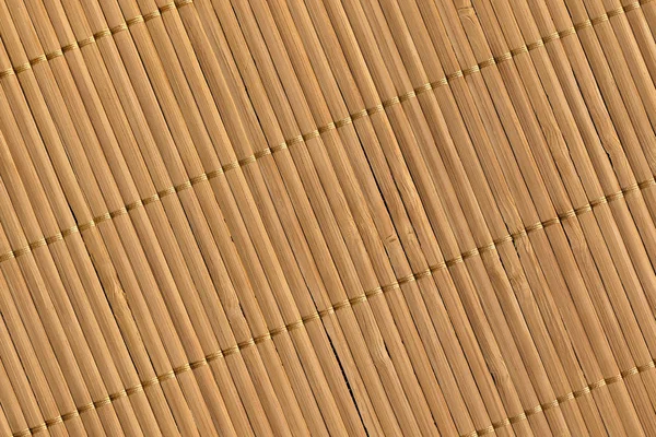 Rústico natural marrón laminado bambú lugar Mat entrelazado grano grueso Grunge textura — Foto de Stock