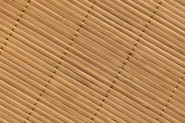 Rústico natural marrón laminado bambú lugar Mat entrelazado grano grueso Grunge textura — Foto de Stock