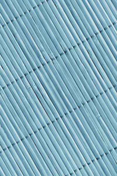 Powder Blue Dyed Rustic Slatted Bamboo Place Mat Interlaced Coarse Grain Grunge Texture — Stock Photo, Image