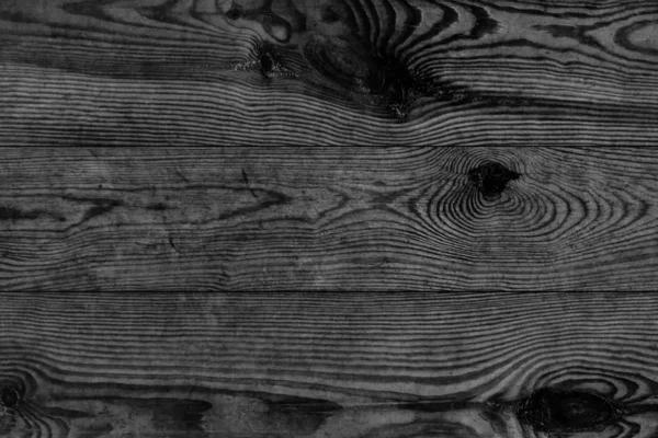 Old Weathered Rotten Cracked Knotted Black Stained And Varnished Pinewood Planks Flaky Grunge Texture Detail — Stock Photo, Image