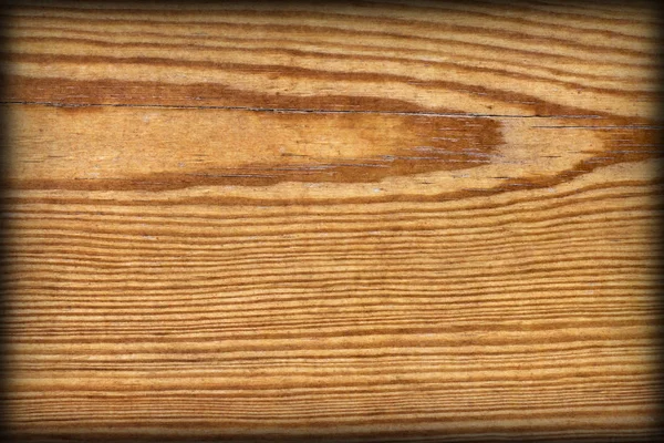 Viejo envejecido podrido agrietado anudado barnizado tablones de madera de pino escamoso viñeta grunge textura detalle — Foto de Stock