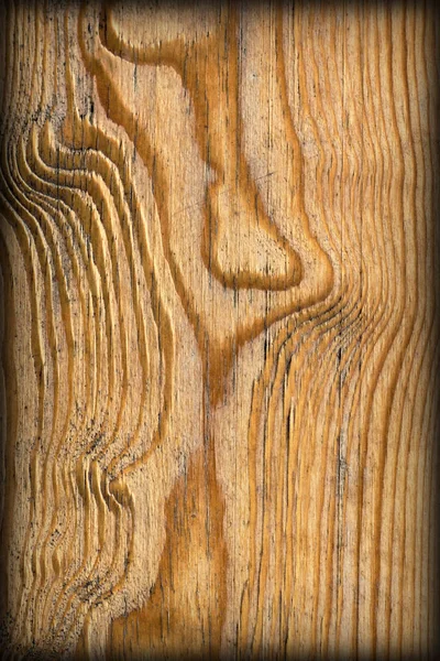 Staré, zvětralé shnilé popraskané vázané lakované Pinewood prkna šupinatá Vignette Grunge detaily textur — Stock fotografie