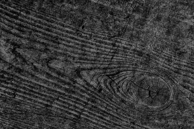 Siyah eski yıpranmış düğümlü çam ahşap Floorboard Grunge doku detay kırık
