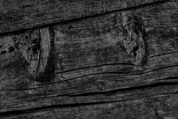 Black Old Weathered Cracked Knotted Pine Wood Floorboard Grunge Texture Detail