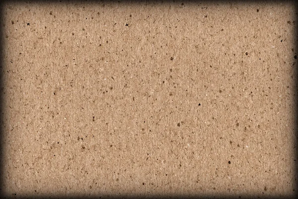 High resolution photograph of recycle paper light brown coarse grain vignette grunge texture sample_ — ストック写真