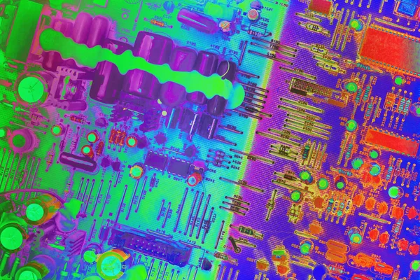 Electronic Circuit Board Multicolored Background — Stock Photo, Image