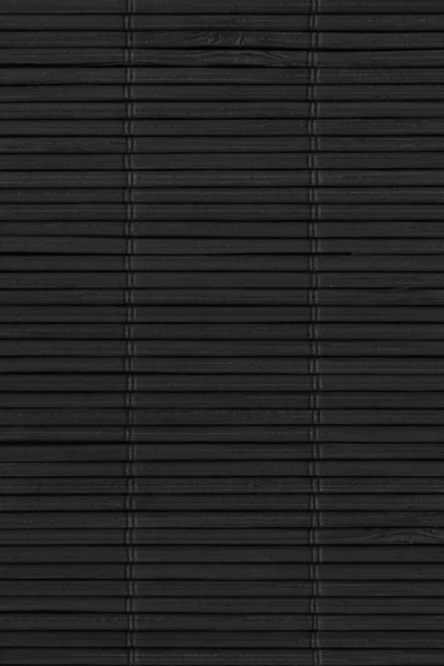 High Resolution Black Bamboo Rustic Place Mat Slatted Prokládané hrubé textury Detail — Stock fotografie