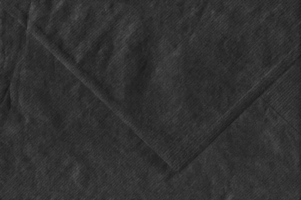 Black Striped Kraft Paper Envelope Grunge Crumpled Surface Textu — 스톡 사진