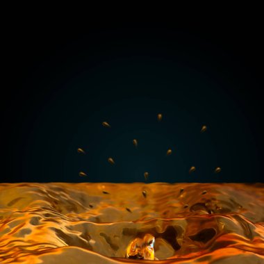 Damlayan sıvı, altın, krater, sprey sinek ayrı