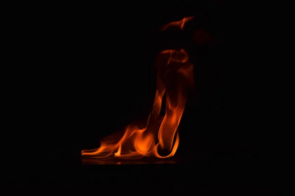 Fire flames on black background — Stock Photo, Image