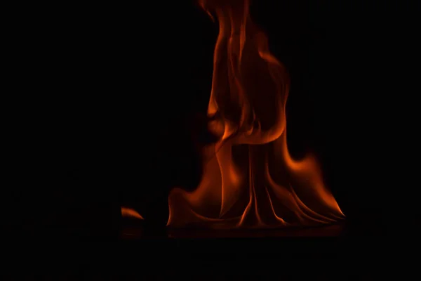 Fire flames on black background — Stock Photo, Image