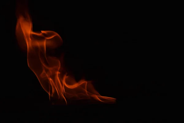 Fire flames on black background — Stock Photo, Image